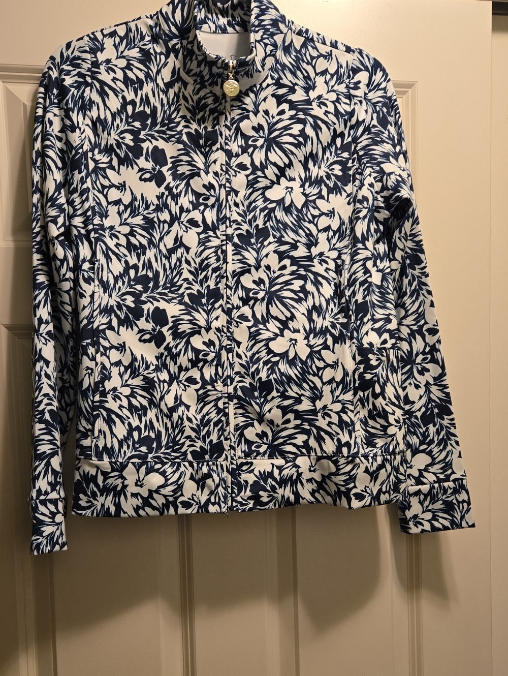 Stella Parker Navy & White Floral Zip-Up Jacket